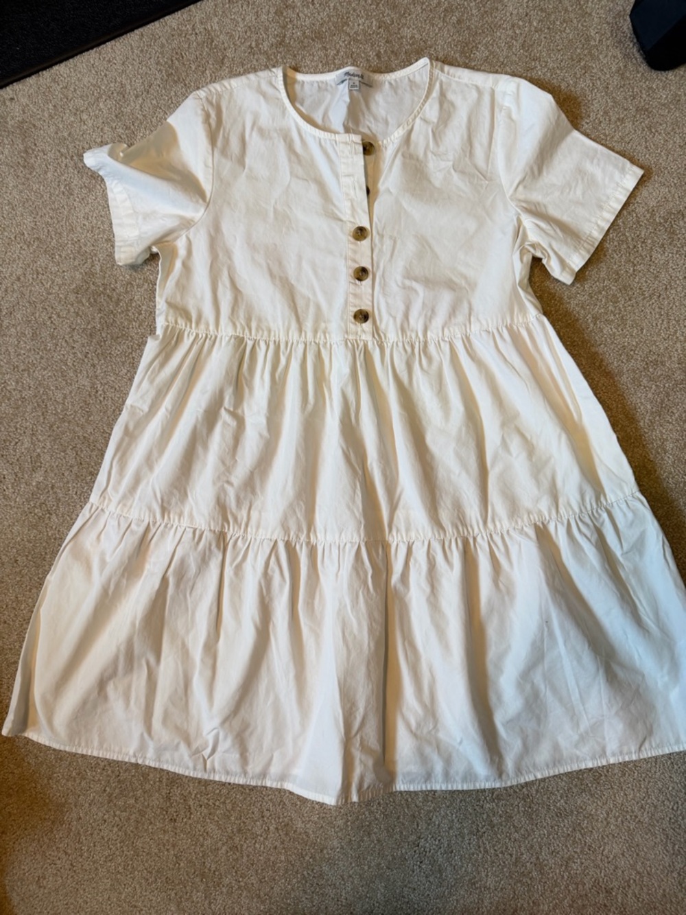 Madewell Cream Tiered Dress